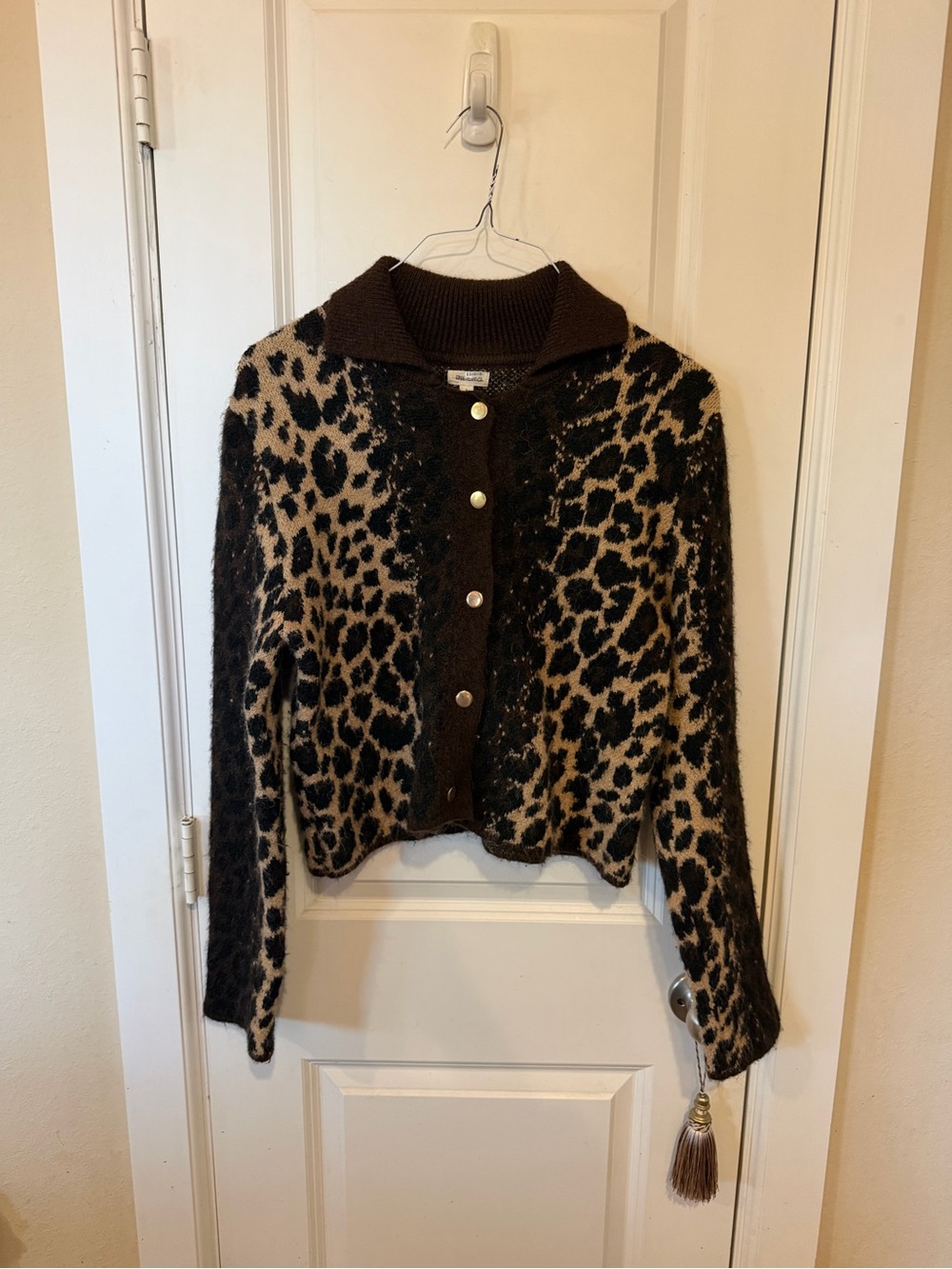 Pilgrim Leopard Print Button-Front Women's Cardigan Jacket - Brown/Tan